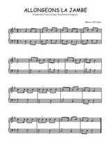 Téléchargez l'arrangement pour piano de la partition de Traditionnel-Allongeons-la-jambe en PDF